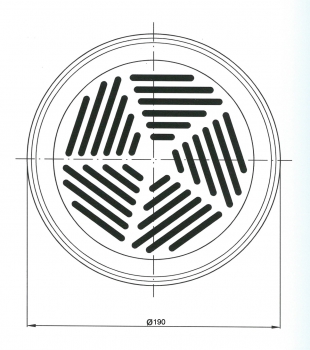 Bodengitter VM011 - Ø 150 mm<br>aus Aluminium, glasperlengestrahlt