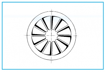 Dralldurchlass WR210 - Ø 100 mm<br>aus Stahl, RAL 9010 (reinweiß) lackiert