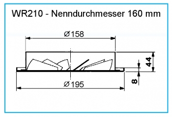 Dralldurchlass WR210 - Ø 160 mm<br>aus Stahl, RAL 9010 (reinweiß) lackiert