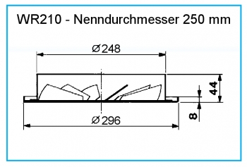 Dralldurchlass WR210 - Ø 250 mm<br>aus Stahl, RAL 9010 (reinweiß) lackiert