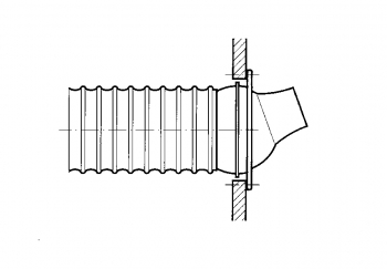 Weitwurfdüse JD120 - Ø 250 mm<br>aus Stahl und Aluminium, RAL 9010 (reinweiß) lackiert