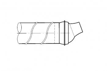 Weitwurfdüse JD170 (Shortpipe) - Ø 160 mm<br>aus Stahl und Aluminium, RAL 9010 (reinweiß) lackiert