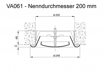 Lüftungsventil VA061 für Abluft - Ø 200 mm<br>aus Stahl, RAL 9010 (reinweiß) lackiert