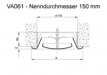 Lüftungsventil VA061 für Abluft - Ø 150 mm<br>aus Stahl, RAL 9010 (reinweiß) lackiert