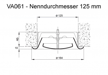 Lüftungsventil VA061 für Abluft - Ø 125 mm<br>aus Stahl, RAL 9010 (reinweiß) lackiert