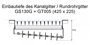 Kanalgitter GS130G für Zuluft - 425 x 225 mm<br>aus Stahl, verzinkt