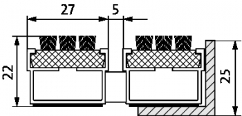 Diplomat mit Cassettenbürste 740 x 490 x 22 mm (für Rahmen 750 x 500 x 25 mm)