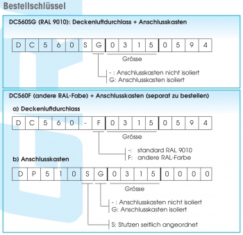 Deckenluftdurchlass DC570T - Ø 160 mm aus Stahl