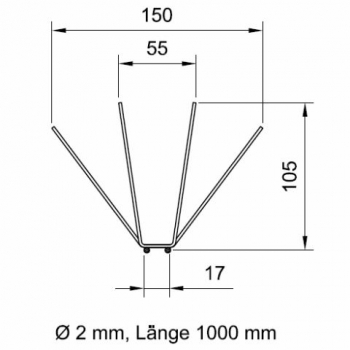 Taubenabwehr-Spikes Quattro Draht, 4-reihig, 1000 mm, Edelstahl 1.4301