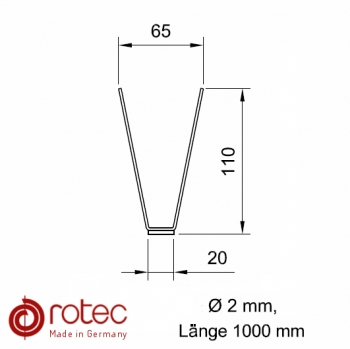 Taubenabwehr-Spikes Duo Blech, 2-reihig, 1000 mm, Edelstahl 1.4301 - <i>Made in Germany</i>