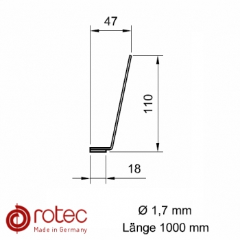 Taubenabwehr-Spikes Uno Blech 1-reihig, 1000 mm, Edelstahl 1.4301 - <i>Made in Germany</i>